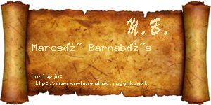 Marcsó Barnabás névjegykártya